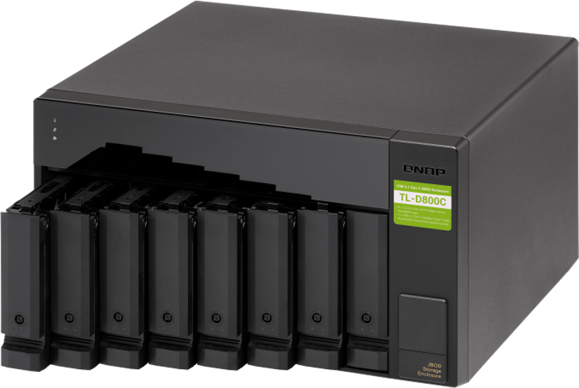 QNAP TL-D800C harddiskkabinett HDD/SSD-kabinett Sort, Grå 2.5/3.5"