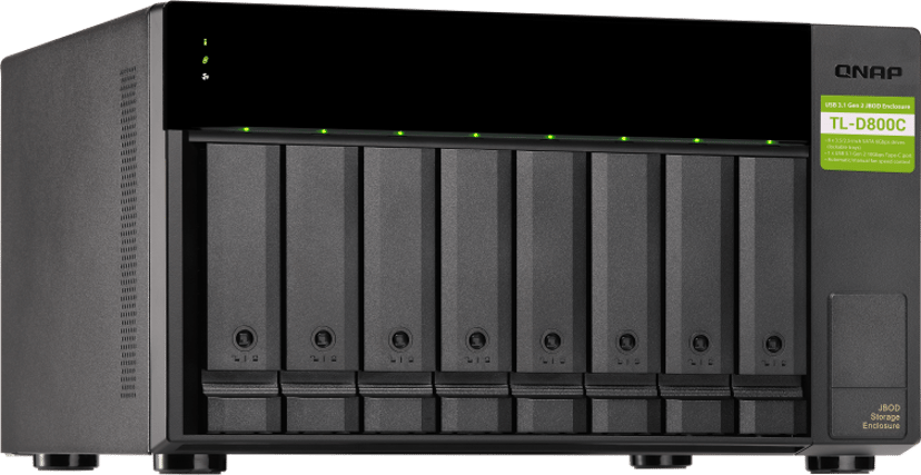QNAP TL-D800C Hölje för lagringsenheter HDD- / SSD kabinett Svart, Grå 2.5/3.5"