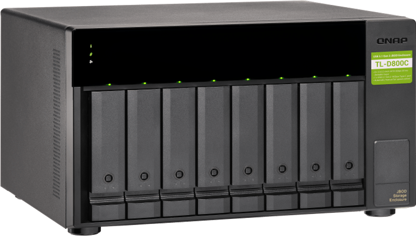 QNAP TL-D800C drevkabinet HDD/SSD kabinet Sort, Grå 2.5/3.5"