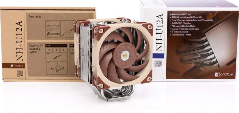 Noctua Nh-U12A CPU Cooler - (Kuppvare klasse 2) Kjøler Beige, Brun, Sølv