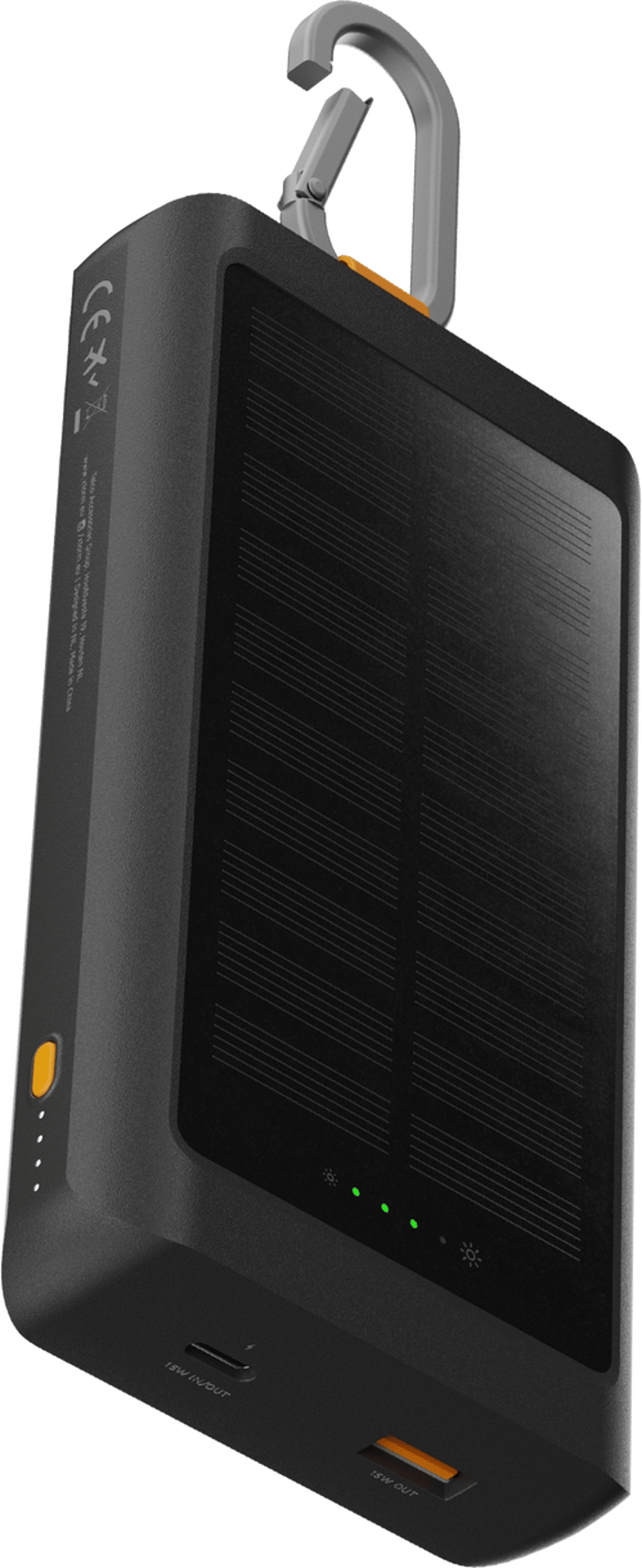 Xtorm GO2 Solar Powerbank 10000mAh + Light 10000mAh Grå, Orange, Svart