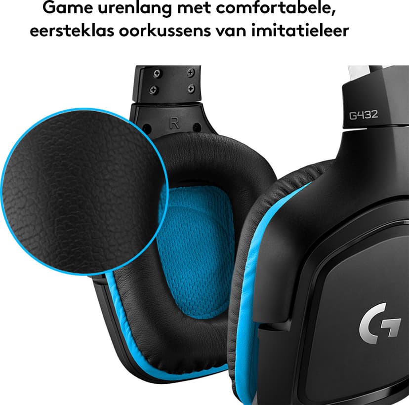 Logitech Gaming Headset G432 Stereo Blauw, Zwart (981-000770)