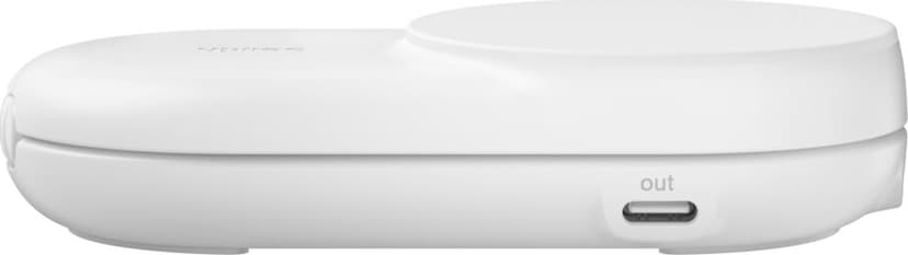 Belkin UltraCharge 25w Qi2 2in1 Magnetic Charger plus 1.5m Valkoinen