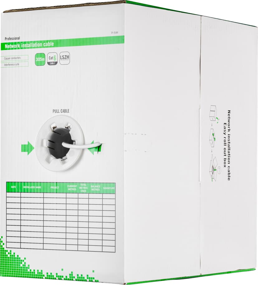 Deltaco Samlet kabel Nei Cat 6 305m Hvit