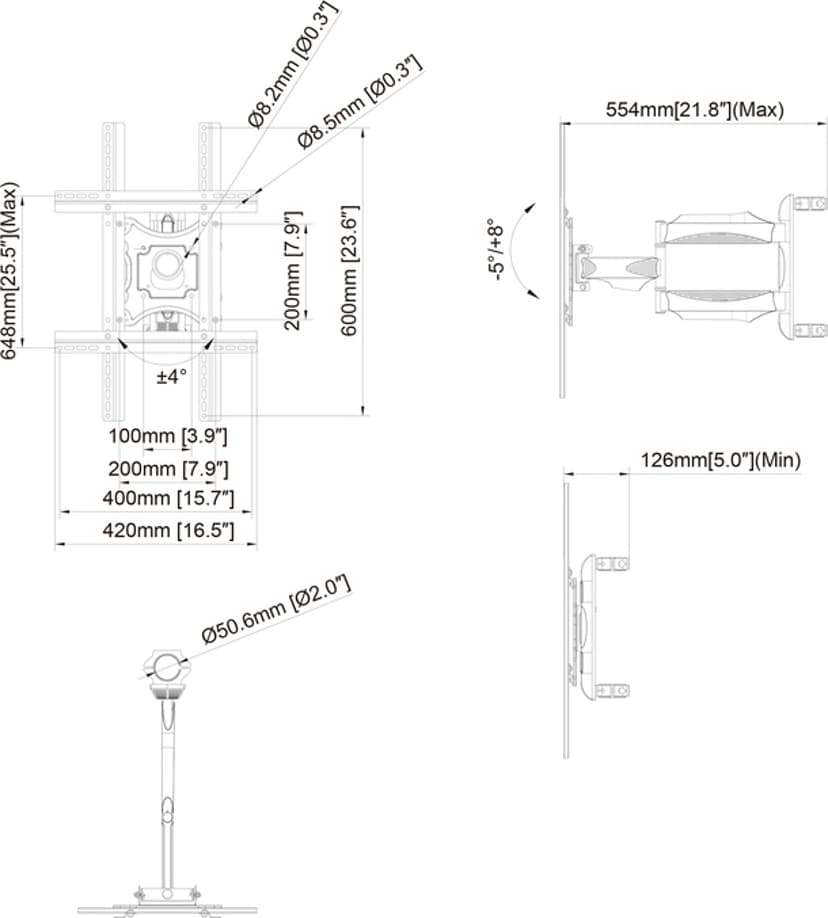 Multibrackets M Pro Series VESA Flexarm Pro Portrait