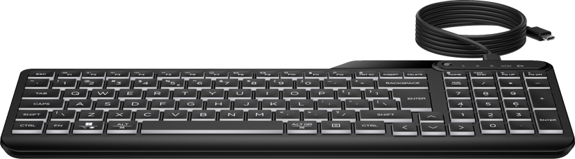 HP 405 bakgrunnsbelyst kablet tastatur Kablet Nordisk