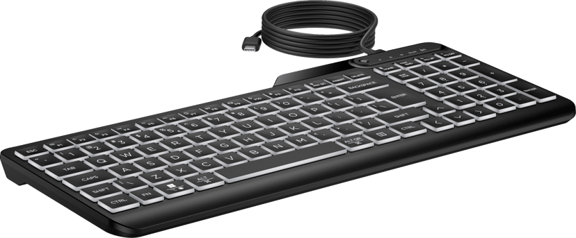 HP 405 Bakgrundsbelyst trådbundet tangentbord Kabel Nordisk