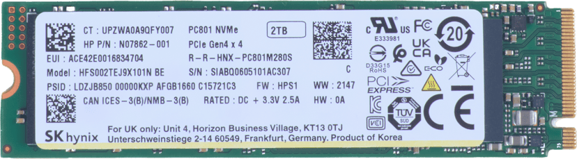 HP 2TB PCIe NVMe SSD
