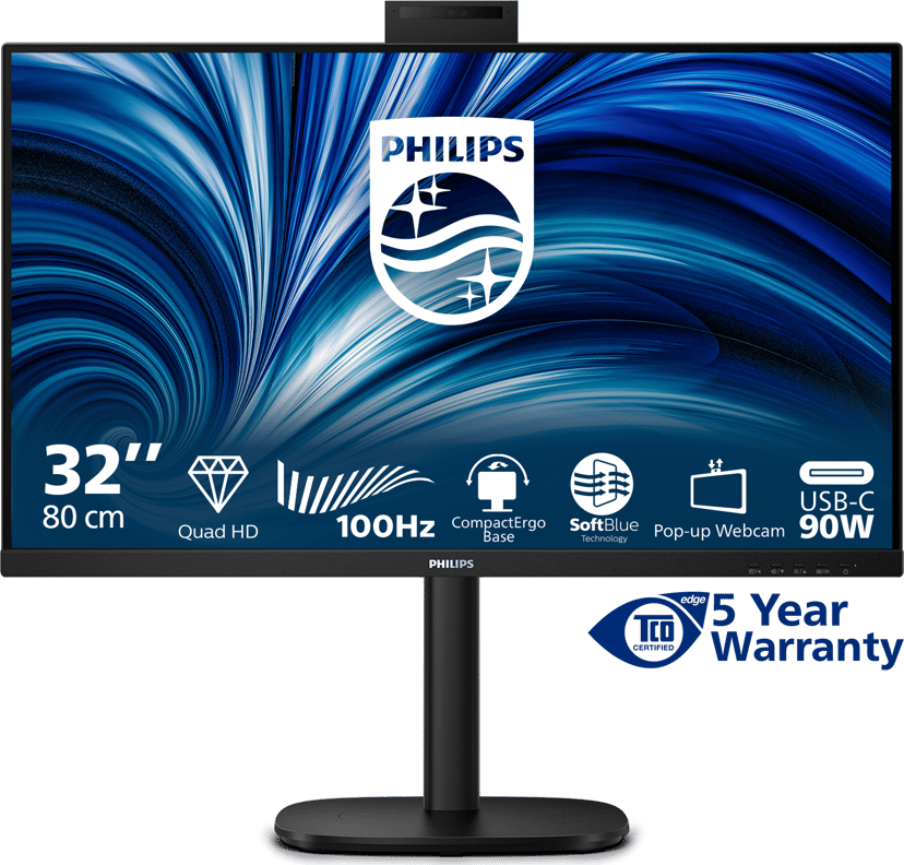 Philips 32B2U3601H 31.5, 31.5 inch/80 cm" 2560 × 1440pixels IPS 16:9 100Hz