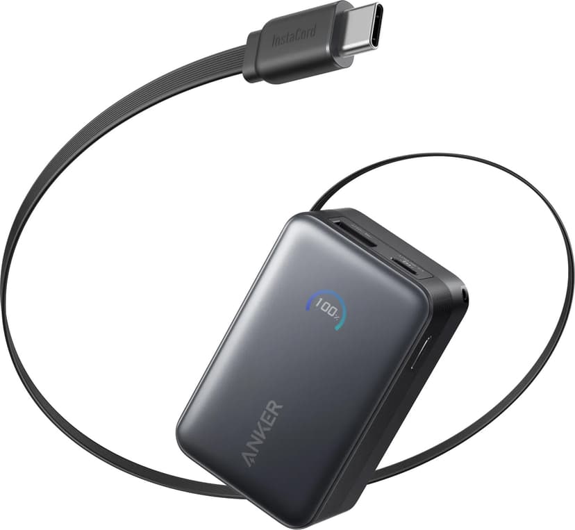 Anker Nano Powerbank 45W Built-in USB-C Cable 10000mAh Musta