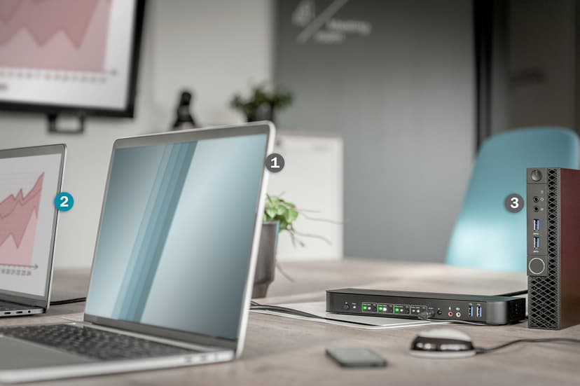 Digitus DS-12890 KVM-switch 4x DisplayPort In 1x DisplayPort/HDMI Out Black - (Kuppvare klasse 2)