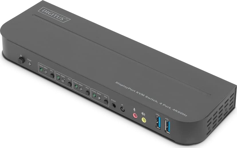 Digitus DS-12890 KVM-switch 4x DisplayPort In 1x DisplayPort/HDMI Out Black - (Kuppvare klasse 2)