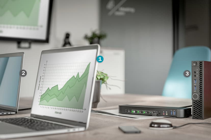 Digitus DS-12890 KVM-switch 4x DisplayPort In 1x DisplayPort/HDMI Out Black - (Kuppvare klasse 2)