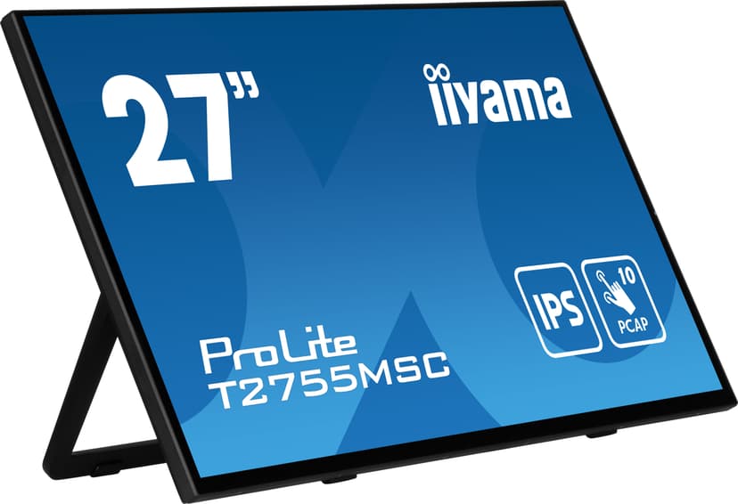 iiyama ProLite T2755MSC-B1 computer monitor 68,6 cm (27") 1920 x 1080 Pixels Full HD LED Touchscreen Tafelblad Zwart 27" 1920 × 1080pixels IPS 16:9 60Hz