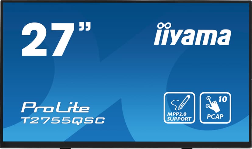 iiyama ProLite T2755QSC-B1 27" IPS WQHD PCAP USB Svart 27" 2560 × 1440pixels IPS 16:9 75Hz