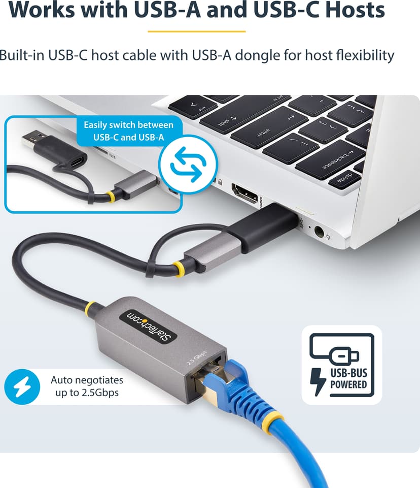 Startech StarTech.com U2GA-USB-C-ETHERNET verkkokortti 5000 Mbit/s