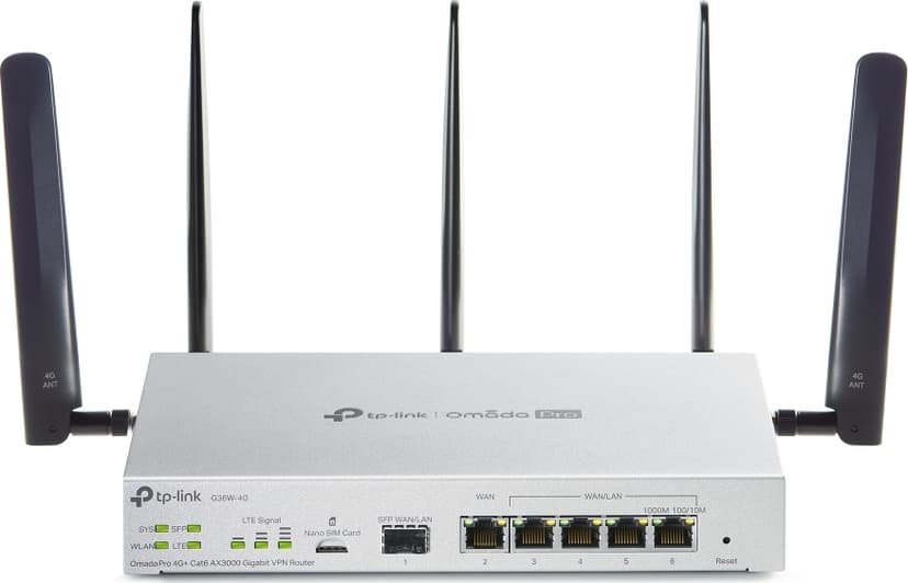 TP-Link Omada Pro G36W-4G draadloze router Gigabit Ethernet Dual-band (2.4 GHz / 5 GHz) Wit