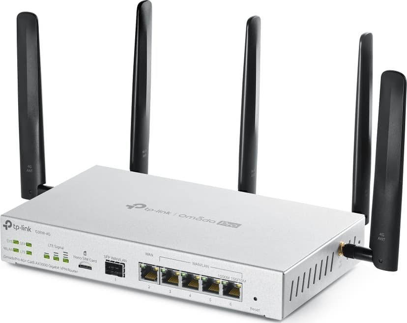 TP-Link Omada Pro G36W-4G langaton reititin Gigabitti Ethernet Kaksitaajuus (2,4 GHz/5 GHz) Valkoinen
