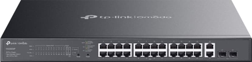 TP-Link Omada ES228GMP nätverksswitchar hanterad L2 Gigabit Ethernet (10/100/1000) Strömförsörjning via Ethernet (PoE) stöd Svart