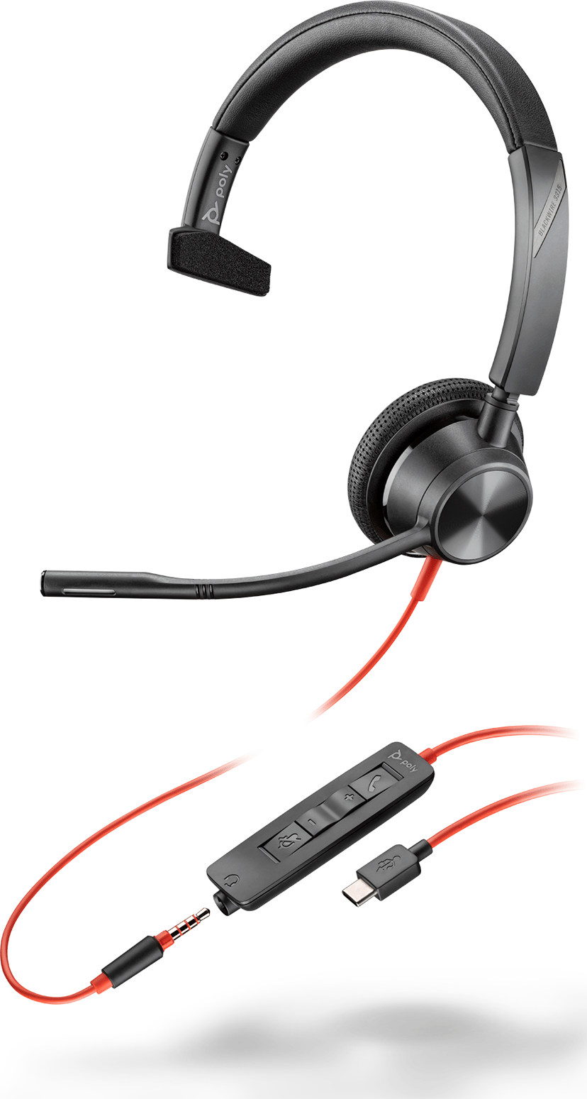 HP Poly Blackwire 3315 Mono USB-C Svart
