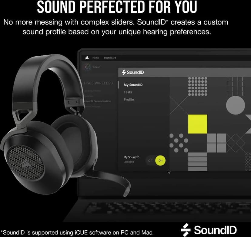 Corsair S65 WIRELESS Gaming Headset Stereo Musta