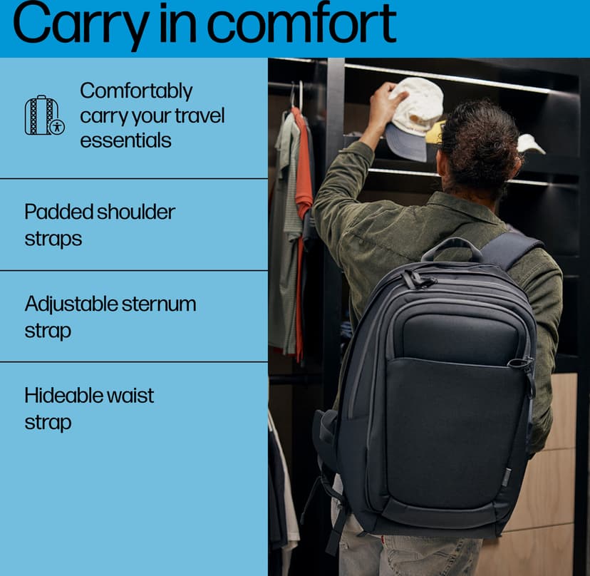 HP Travel Plus Ryggsäck 30L 17" 17" 17.3" Polyester Blå
