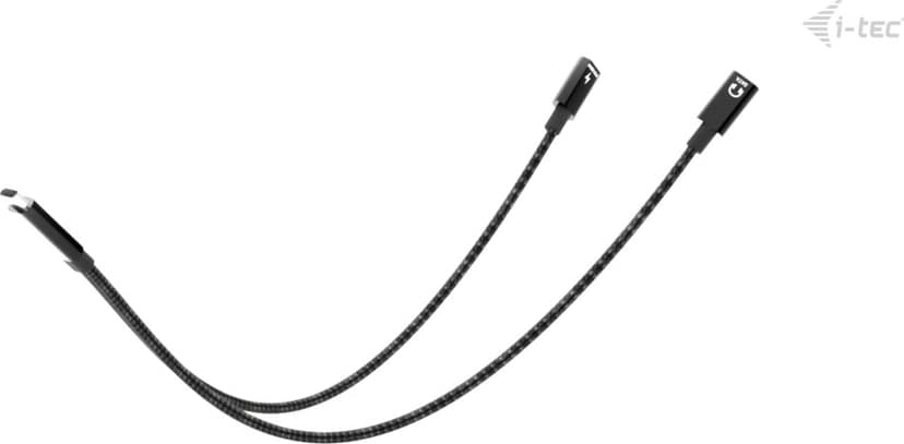I-Tec USB-C Cable Splitter Audio/Data + PD100W 0.3m USB-C 2 x USB-C Musta
