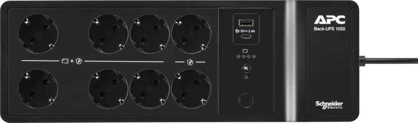APC Back-UPS BE1050G2-GR - Noodstroomvoeding 8x stopcontact, 1050VA, 2 USB opladers, 1 USB datapoort