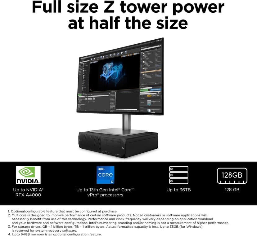HP Z2 G9 SFF Intel Core i7 16GB 512GB