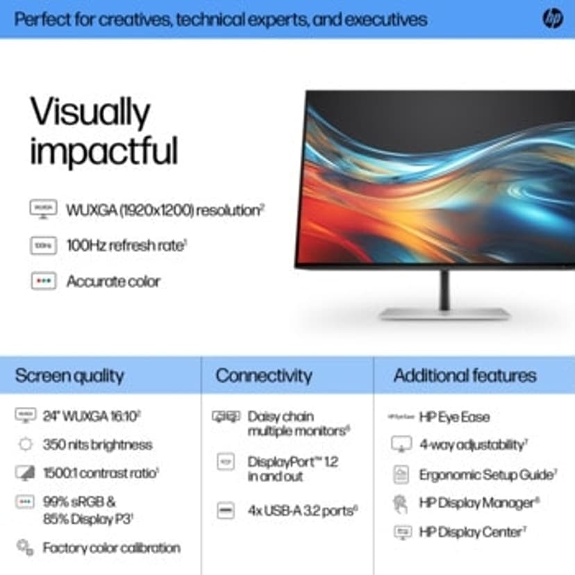 HP 724pn Series 7 Pro - (Fyndvara klass 2) 24" 1920 × 1200pixels IPS 16:10 100Hz