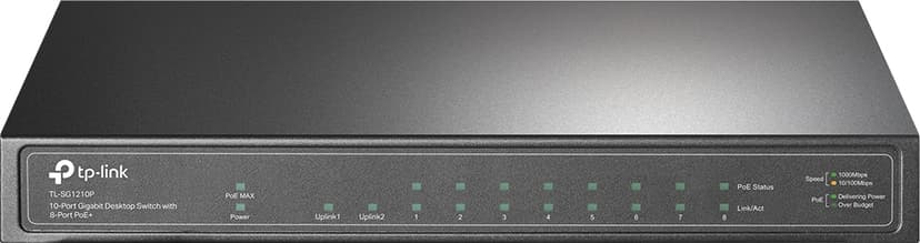 TP-Link TL-SG1210P nettverkssvitsj Uhåndtert Gigabit Ethernet (10/100/1000) Strøm over Ethernet (PoE) Grå