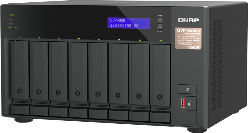 QNAP QVP-85B NAS- & lagringsservrar Tower Intel® Core™ i5 32 GB DDR4 HDD QVR Pro Svart