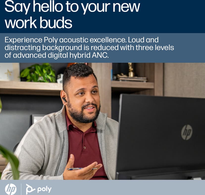 HP Poly Voyager Free 60 Stereo USB-A UC Musta