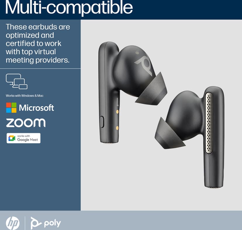 HP Poly Voyager Free 60 Stereo USB-A UC Svart