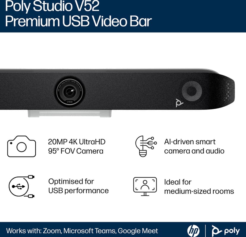 HP Poly Studio V52 USB Video Bar