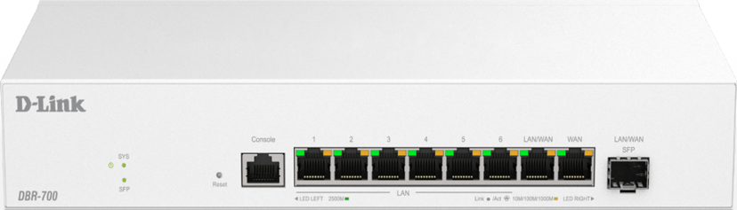 D-Link DBR-700 bedrade router 2.5 Gigabit Ethernet Wit