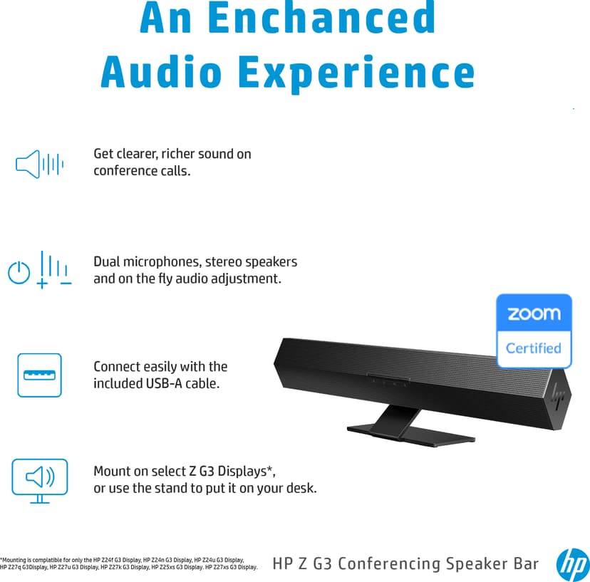 HP Z G3 Conferencing -kaiutinpalkki