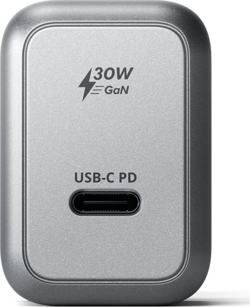Satechi ST-UC30WCM - 30 W USB-C PD GaN-vegglader Sølv, Svart