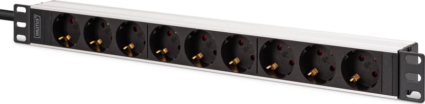 Digitus DN-95440 strømdistribusjonsenhet (PDU) 9 AC-utganger 1U Sort, Sølv