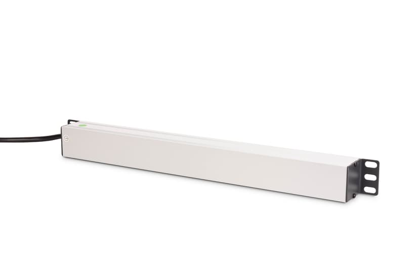 Digitus DN-95436 strømdistribusjonsenhet (PDU) 8 AC-utganger 1U Sort, Sølv
