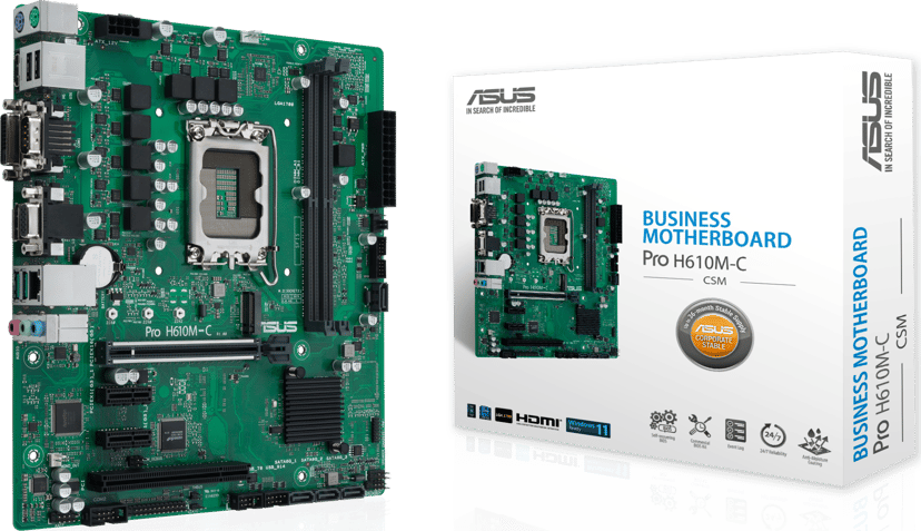 ASUS Pro H610M-C-CSM Intel H610 LGA 1700 micro ATX LGA 1700 Micro-ATX