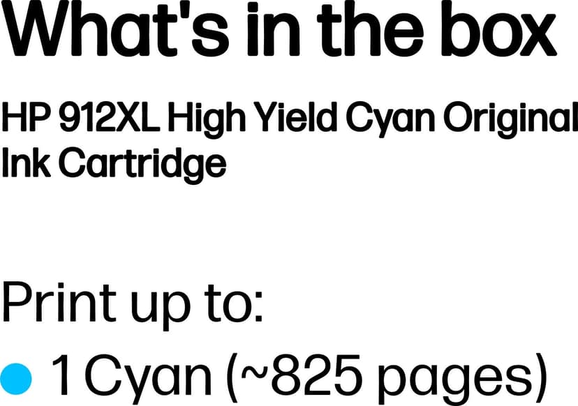 HP Bläck Cyan 912XL 825 Pages - OfficeJet Pro 8022/8024/8025