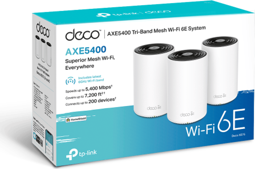 TP-Link Deco XE75 WiFi 6E AXE5400 Mesh Router 3-pakning