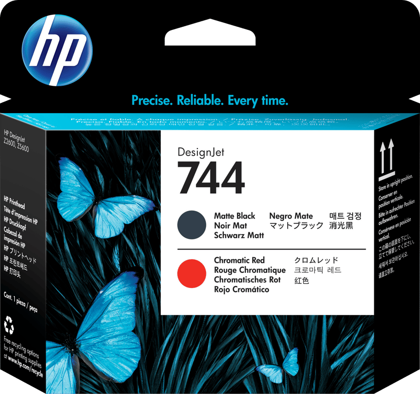 HP Skrivarhuvud No.744 Matt Svart & Chromatic Röd - Z2600/Z5600