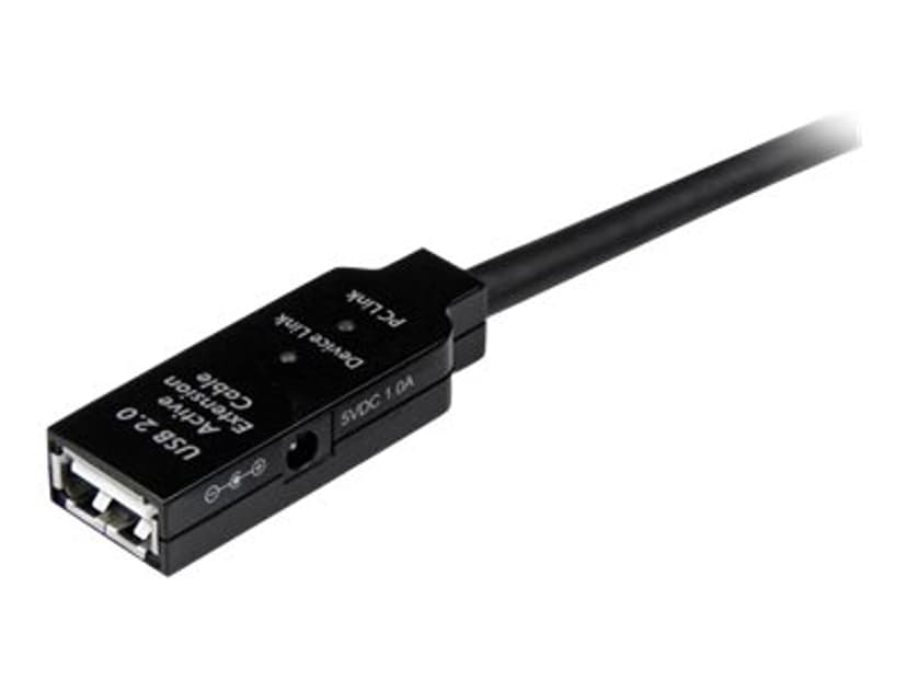 Startech 5m USB 2.0 Active Extension Cable 5m USB A USB A Musta
