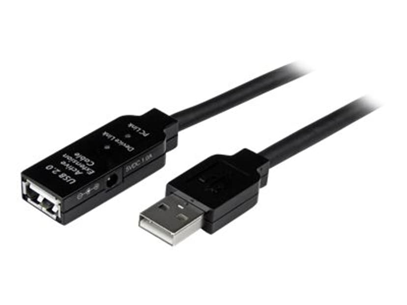 Startech 5m USB 2.0 Active Extension Cable 5m USB A USB A Musta