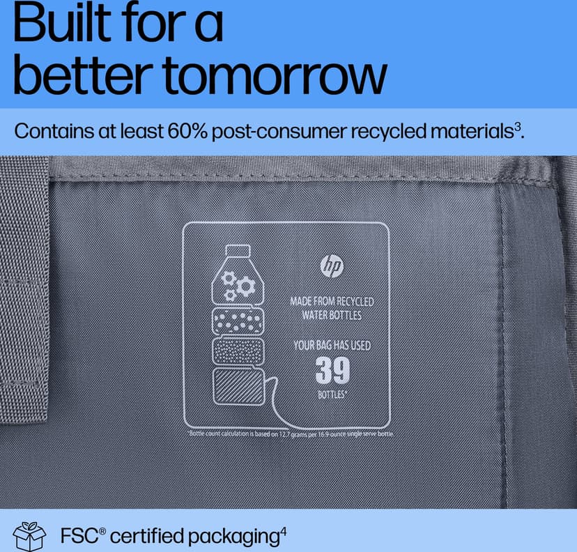 HP Travel Plus Laptop Bag 14" 14.1" Polyester Blå, Grafit