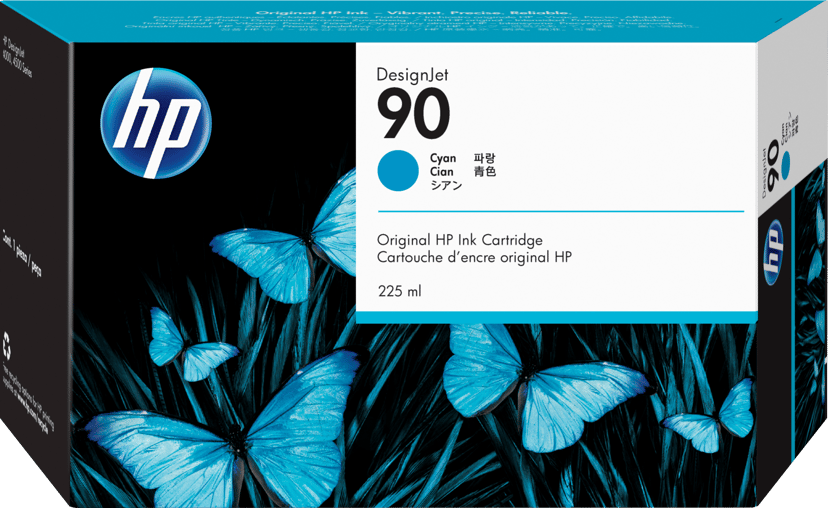 HP Bläck Cyan No.90 - DJ 4000 225 ML
