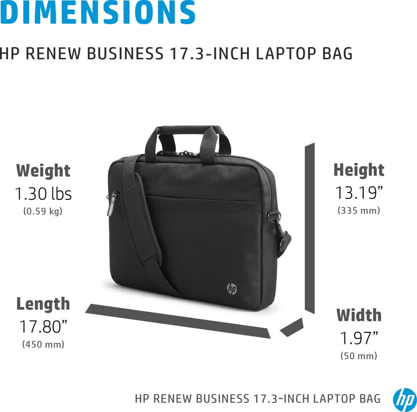 HP Renew Business 17.3" Polyester Zwart