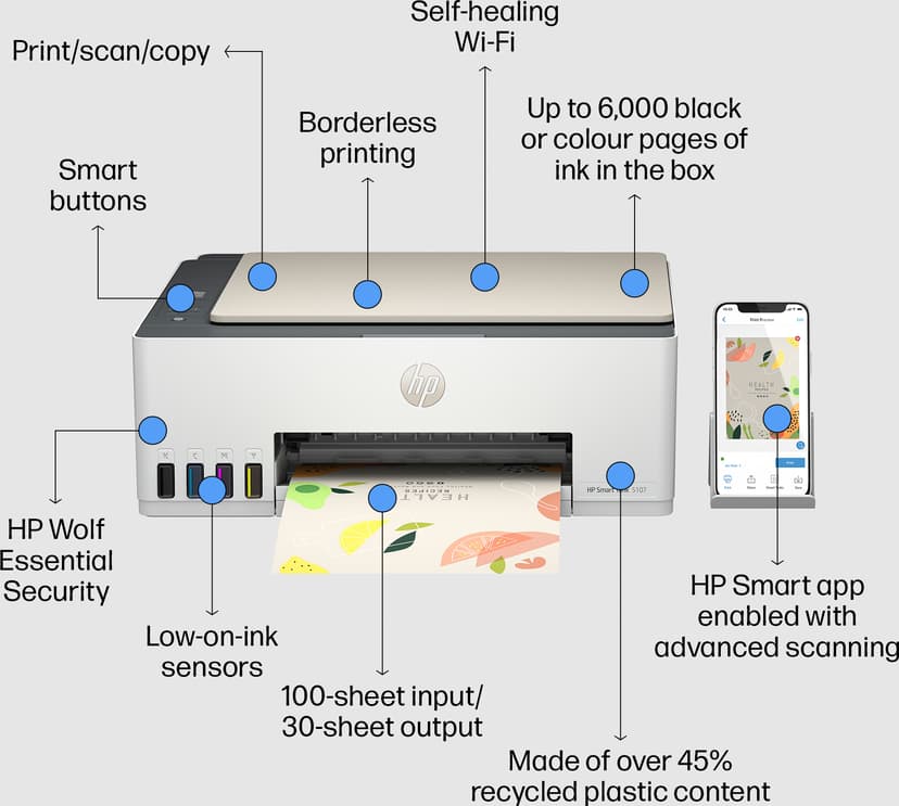 HP Smart Tank 5107 A4 All-In-One